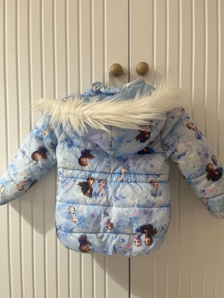 Peluş Detaylı Mavi Kız Çocuk Mont - Görsel 5