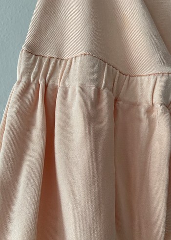 Bej Keten Kadın Bluz, Uzun Kollu, Fırfırlı - Görsel 3