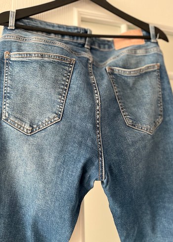 Kadın Mavi Bol Kesim Midi Kot Pantolon - Görsel 9