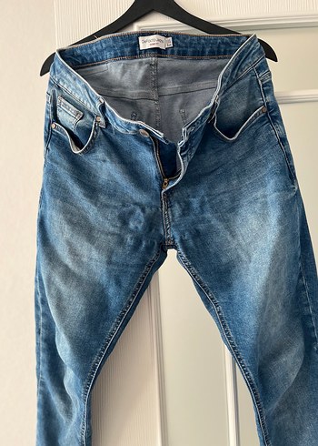 Kadın Mavi Bol Kesim Midi Kot Pantolon - Görsel 2