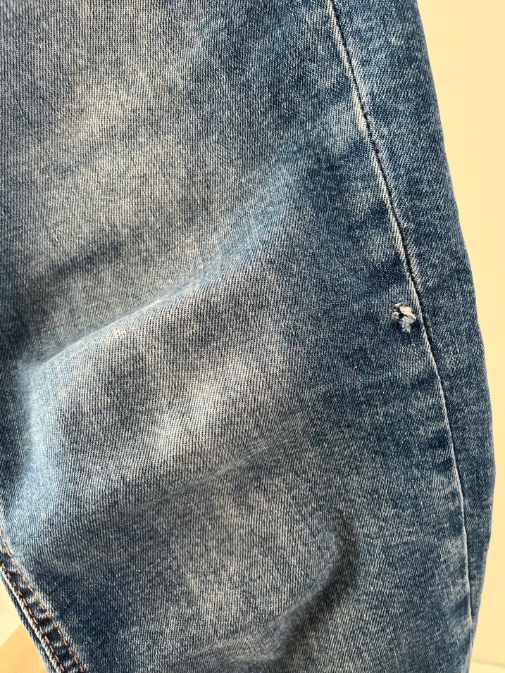 Kadın Mavi Bol Kesim Midi Kot Pantolon - Görsel 5