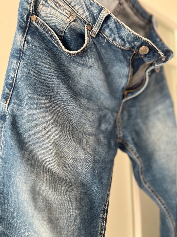 Kadın Mavi Bol Kesim Midi Kot Pantolon - Görsel 3