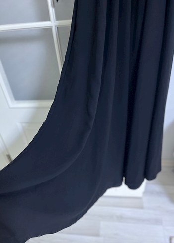 Drapeli Siyah Uzun Kollu Uzun Elbise - Görsel 2