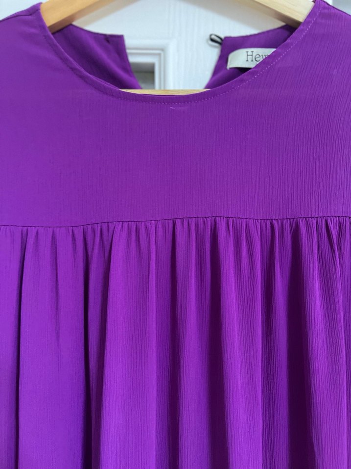 Mor Uzun Kollu Bol Kesim Hamile Tunik - Görsel 4