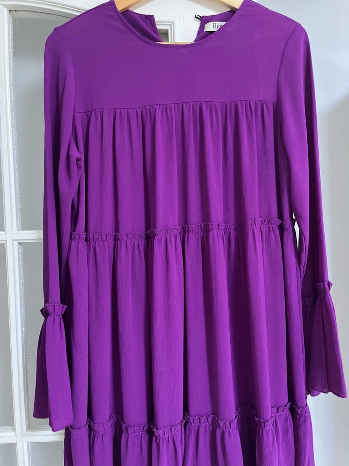 Mor Uzun Kollu Bol Kesim Hamile Tunik - Görsel 2