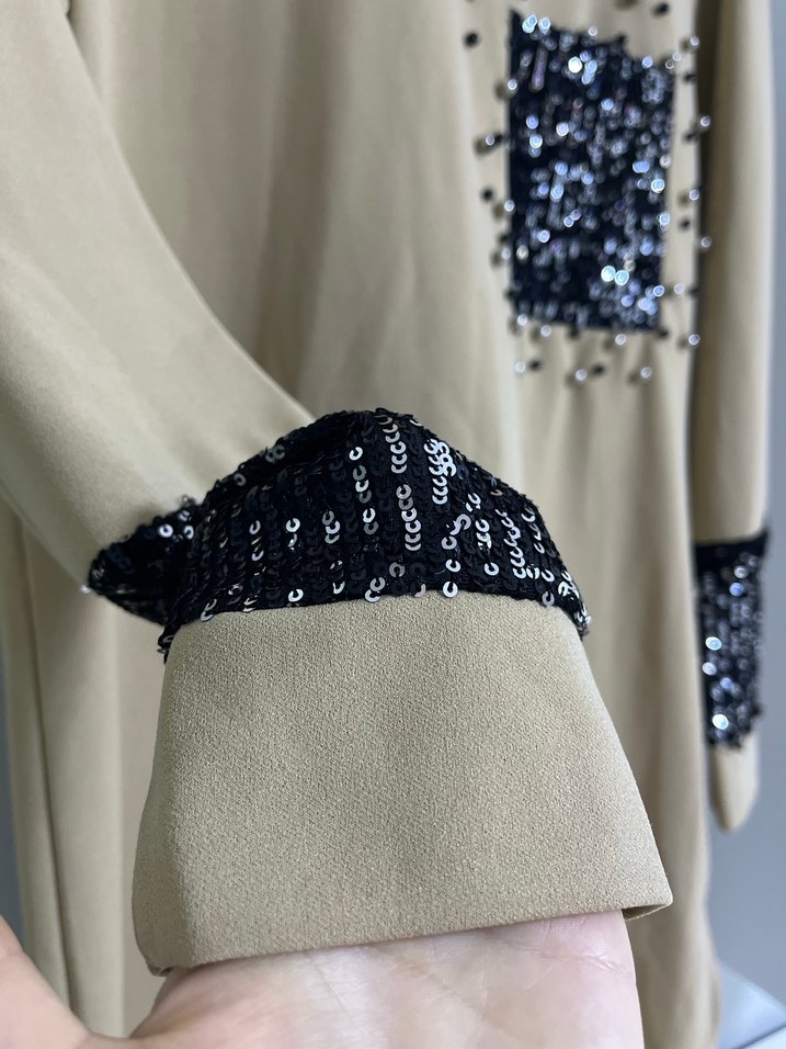 Boncuk Detaylı Bej Uzun Kollu Tunik - Görsel 5