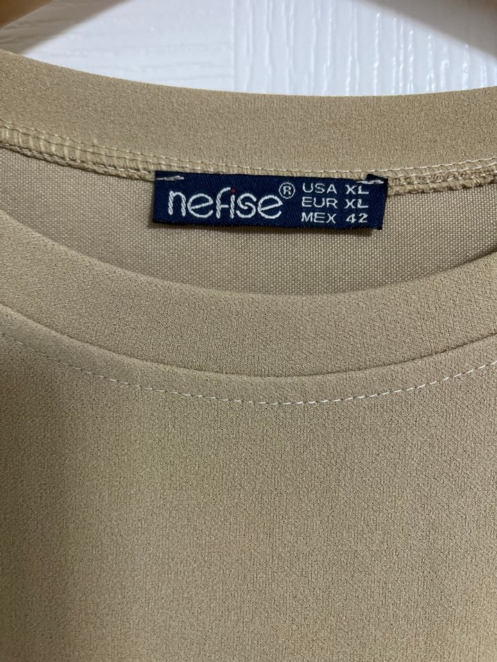 Boncuk Detaylı Bej Uzun Kollu Tunik - Görsel 4