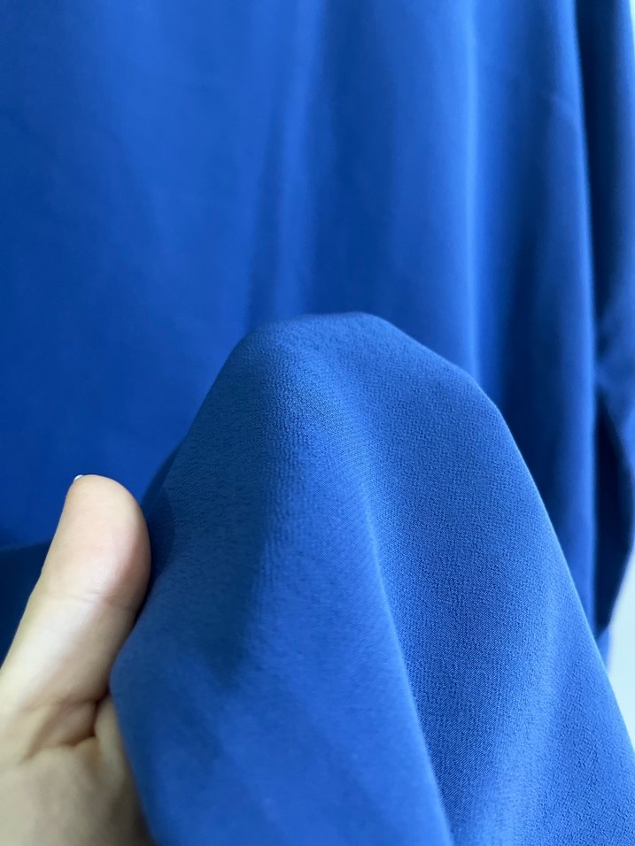 Mavi Uzun Kollu Midi Salaş Tunik - Görsel 3