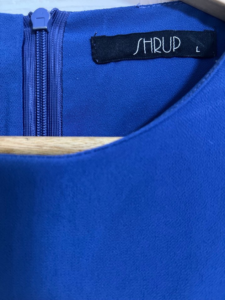 Mavi Uzun Kollu Midi Salaş Tunik - Görsel 4