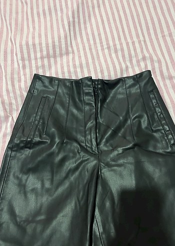 Zara Siyah Deri Cigarette Pantolon - Görsel 4