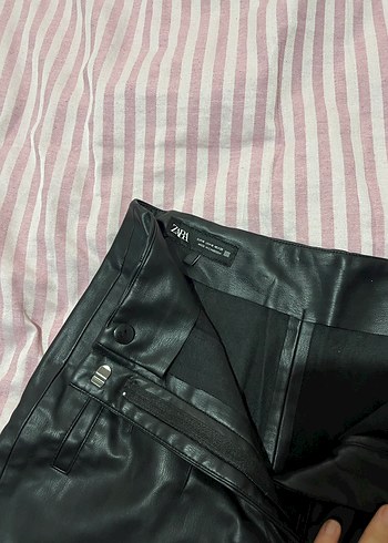 Zara Siyah Deri Cigarette Pantolon - Görsel 6