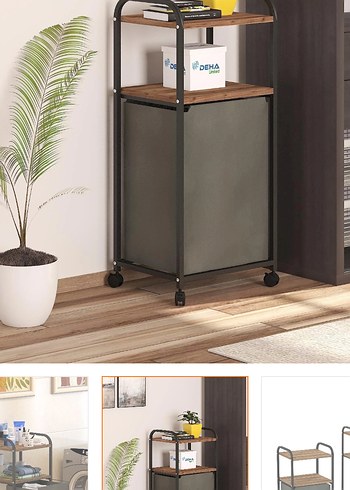 2Raflı Çamaşır Kirli Sepeti - Görsel 2