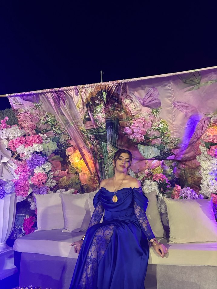 Straplez Mavi Uzun Bohem Kadın Abiye - Görsel 4