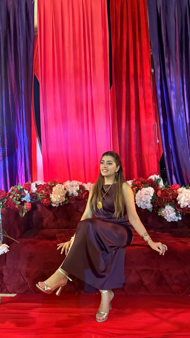 Mor Drapeli Uzun Askılı Kadın Elbise - Görsel 5