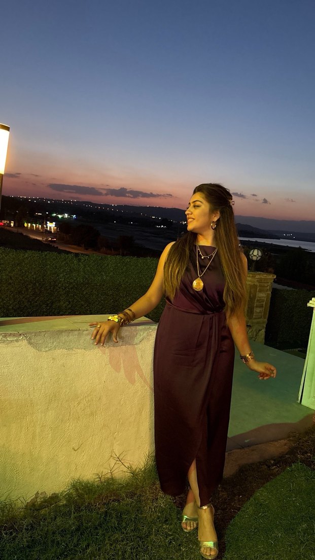 Mor Drapeli Uzun Askılı Kadın Elbise - Görsel 2