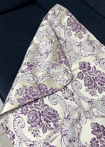 Mor Çiçek Desenli Minder Kılıfı - Görsel 3