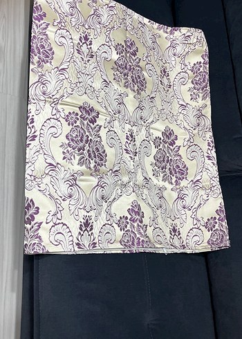 Mor Çiçek Desenli Minder Kılıfı - Görsel 2