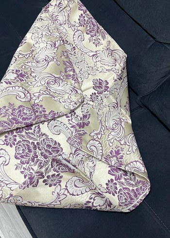 Mor Çiçek Desenli Minder Kılıfı - Görsel 4