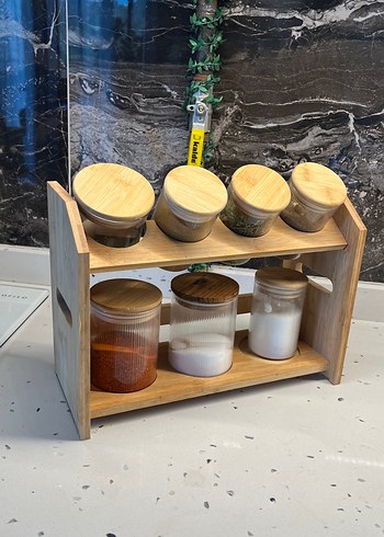 Ahşap Baharatlık ve Yağlık Seti kesme tahtası - Görsel 3