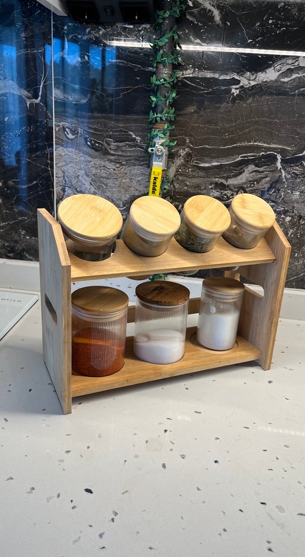 Ahşap Baharatlık ve Yağlık Seti kesme tahtası - Görsel 3