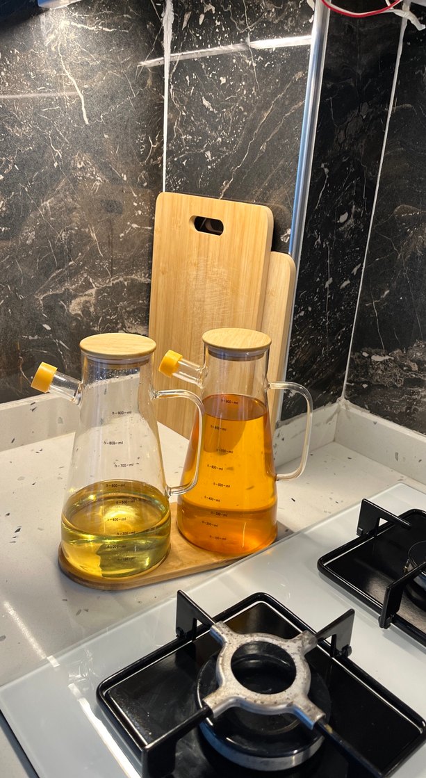 Ahşap Baharatlık ve Yağlık Seti kesme tahtası - Görsel 5