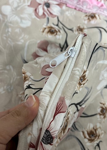 Pembe Çiçek Desenli Çift Kişilik Nevresim Takımı - Görsel 6