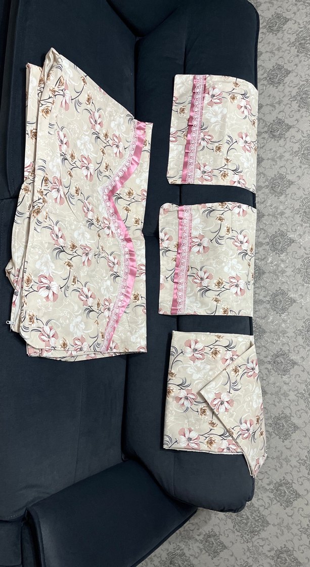 Pembe Çiçek Desenli Çift Kişilik Nevresim Takımı - Görsel 2