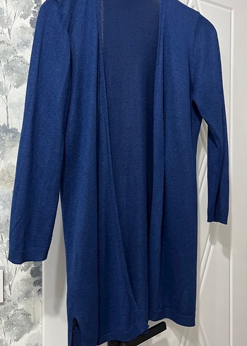 Kadın Mavi Uzun Kollu Midi Hırka - Görsel 5