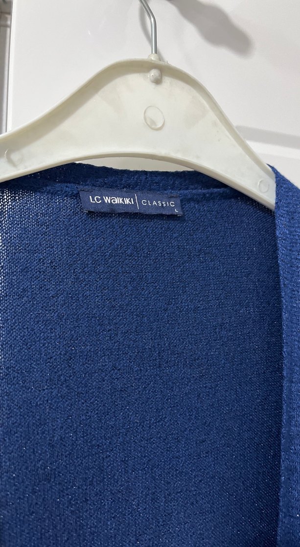 Kadın Mavi Uzun Kollu Midi Hırka - Görsel 4