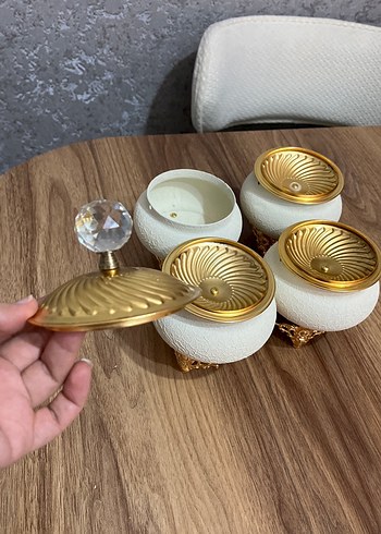 Beyaz Altın Detaylı Şekerdenlik Seti - Görsel 5