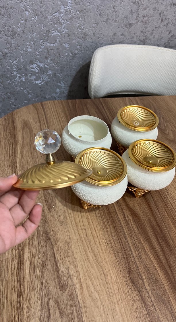 Beyaz Altın Detaylı Şekerdenlik Seti - Görsel 5