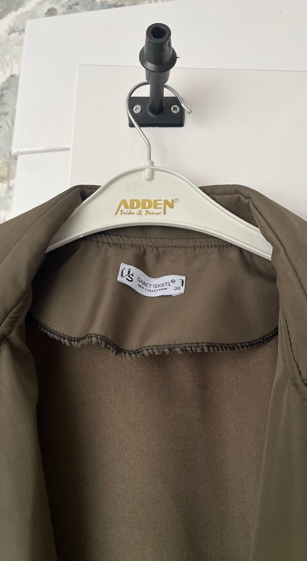 Kadın Kemerli Uzun Trençkot Haki - Görsel 2