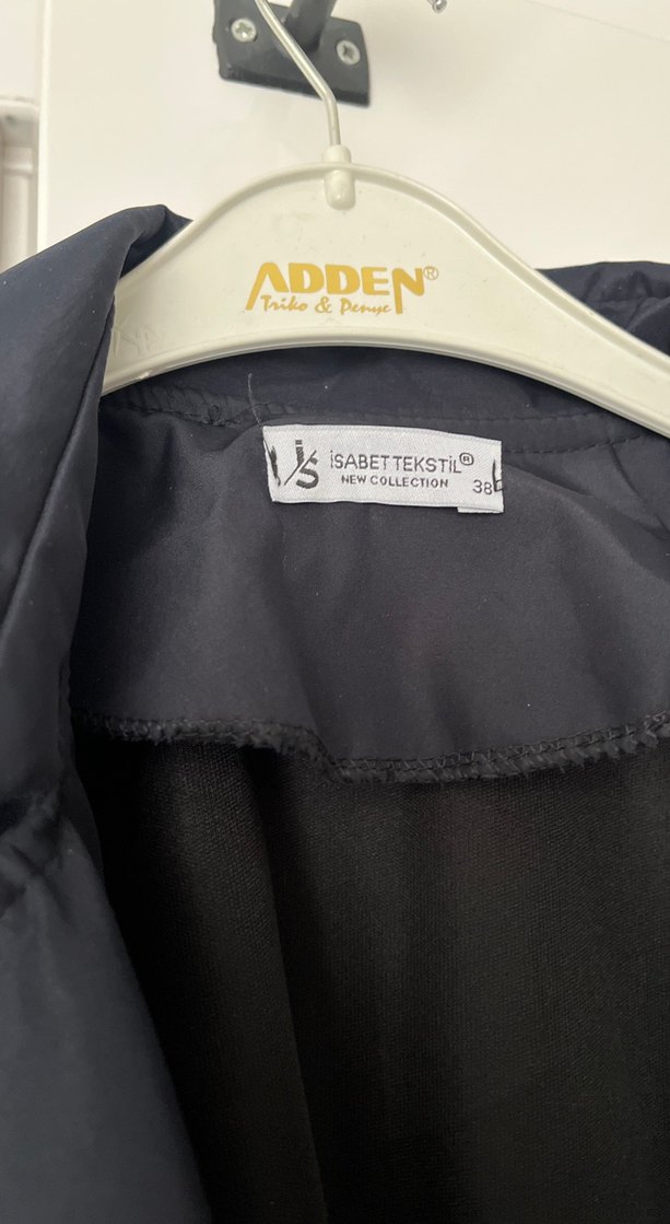 Lacivert Drapeli Kadın Trençkot - Görsel 4