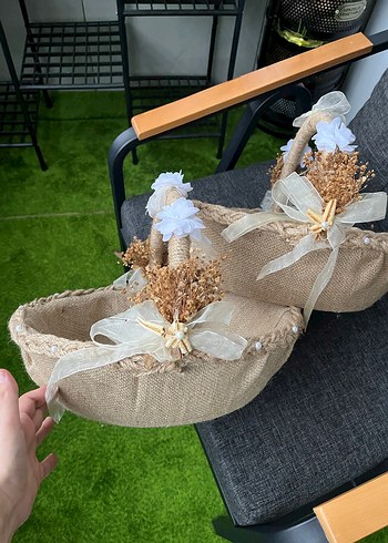 Bej Hasır Sepet Çift Set - Görsel 7