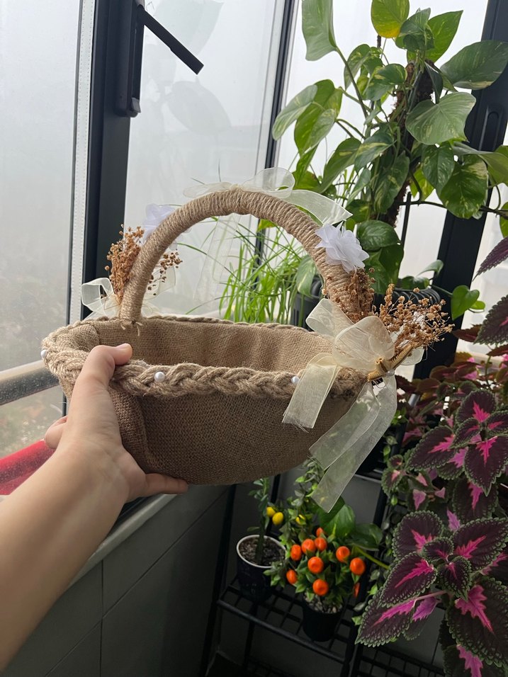 Bej Hasır Sepet Çift Set - Görsel 4