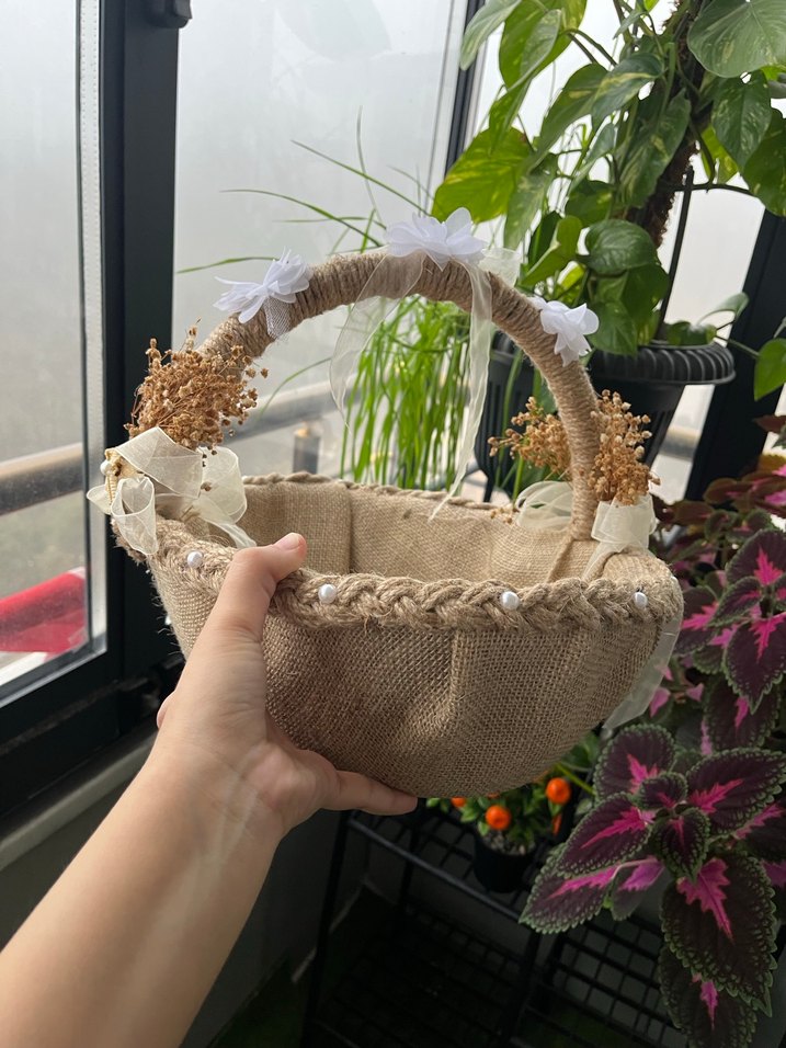 Bej Hasır Sepet Çift Set - Görsel 2