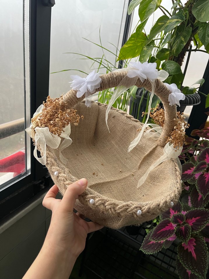 Bej Hasır Sepet Çift Set - Görsel 3