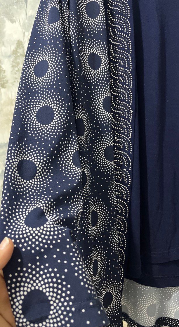 Mavi Desenli Uzun Bohem Kimono İkili takım - Görsel 2