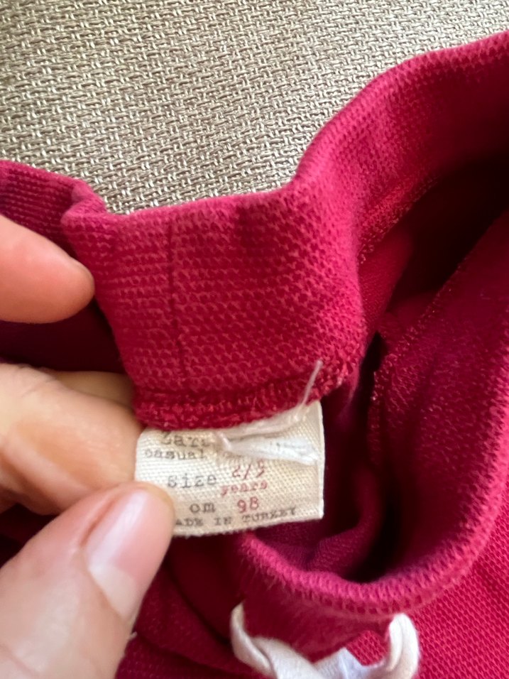 Bordo Düğmeli Rahat Kesim Kız Pantolonu - Görsel 4