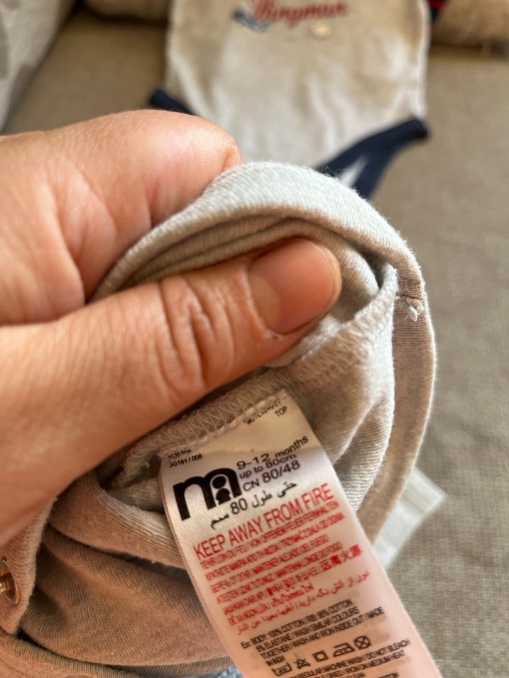 Uzun Kollu Gri Erkek Bebek Body - Görsel 2