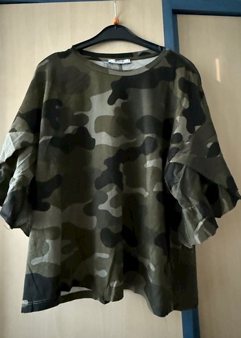 Zara Kamuflaj Desenli Salaş Tişört - Görsel 5