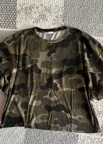 Zara Kamuflaj Desenli Salaş Tişört - Görsel 2