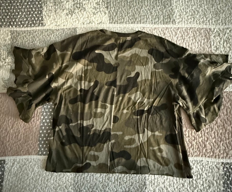 Zara Kamuflaj Desenli Salaş Tişört - Görsel 4