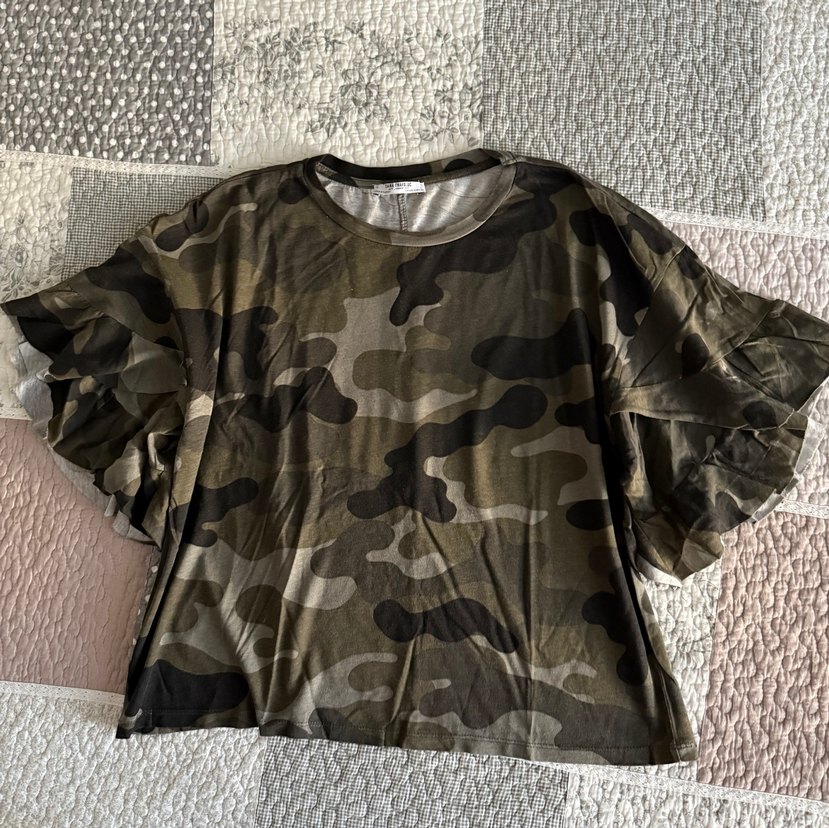 Zara Kamuflaj Desenli Salaş Tişört - Görsel 2