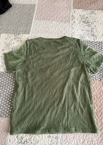 Dantel Detaylı Yeşil Kadın Tişört - Görsel 6