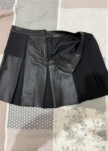 Network Que Hakiki Deri Pilili  Etek - Görsel 7