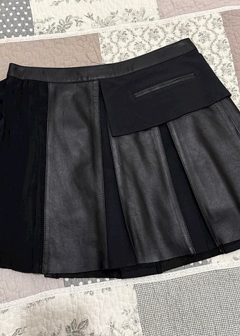 Network Que Hakiki Deri Pilili  Etek - Görsel 2