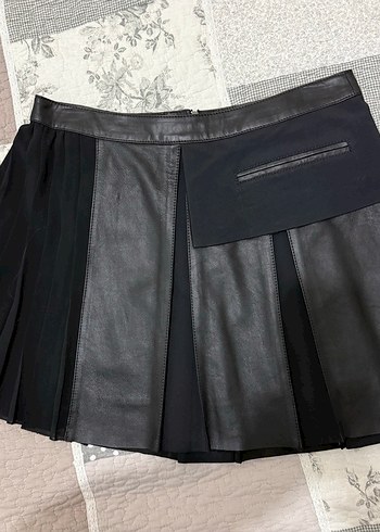 Network Que Hakiki Deri Pilili  Etek - Görsel 3