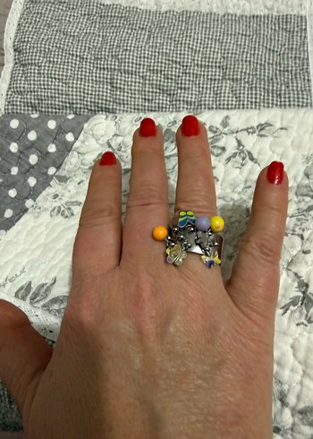 Renkli Boncuklu Swatch Kadın Yüzük - Görsel 5