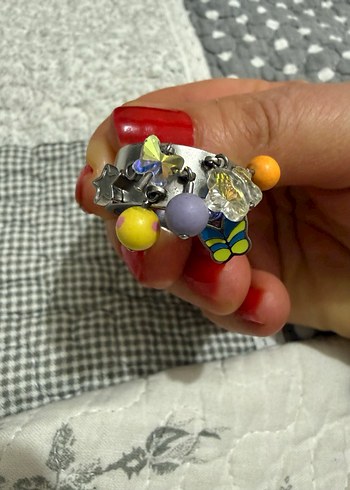 Renkli Boncuklu Swatch Kadın Yüzük - Görsel 8